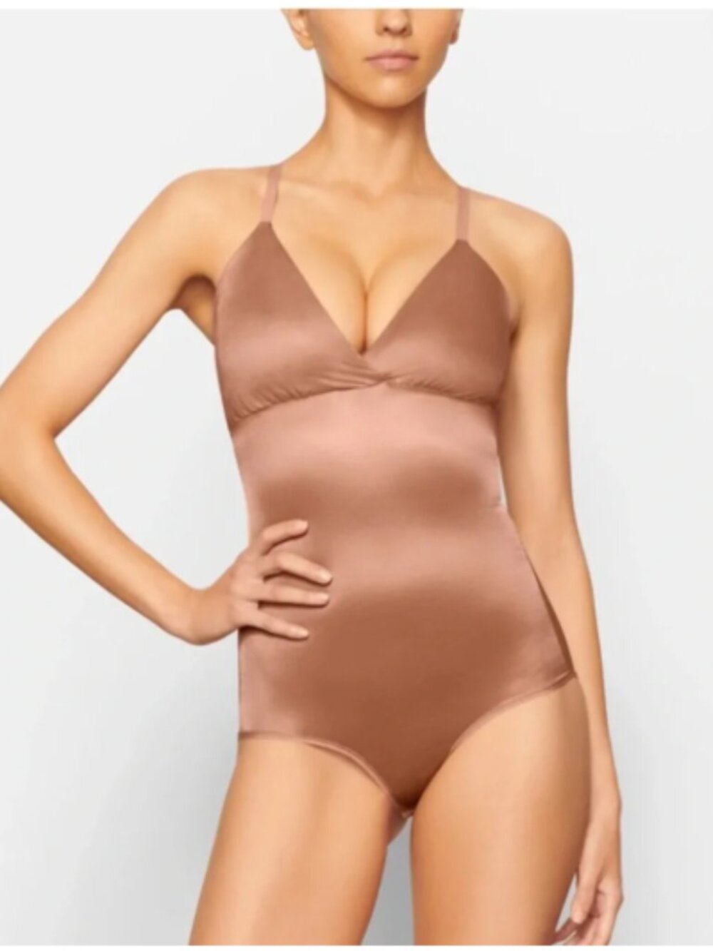 Skims simply bare Bodysuit brief with Adjustable Straps size xl NWT clay